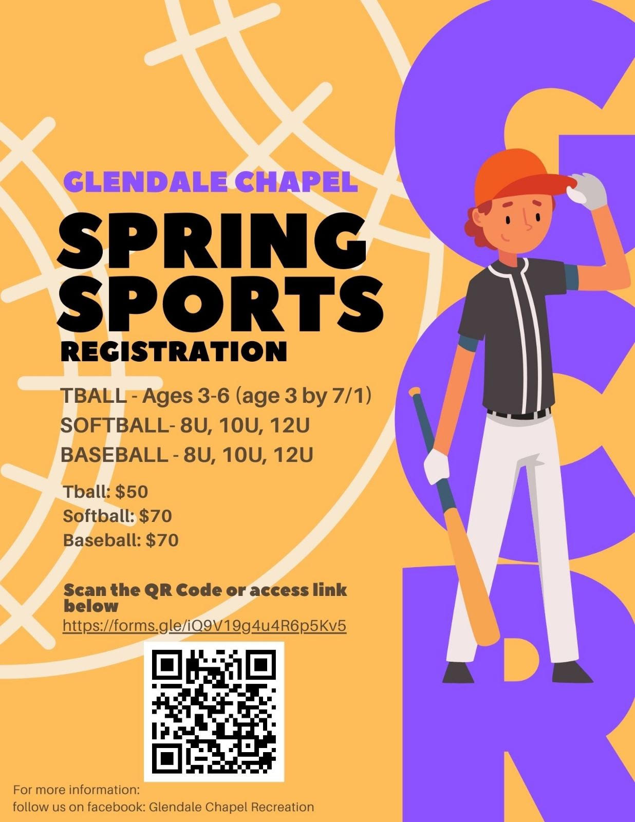2024 Spring Sports Registration Flyer